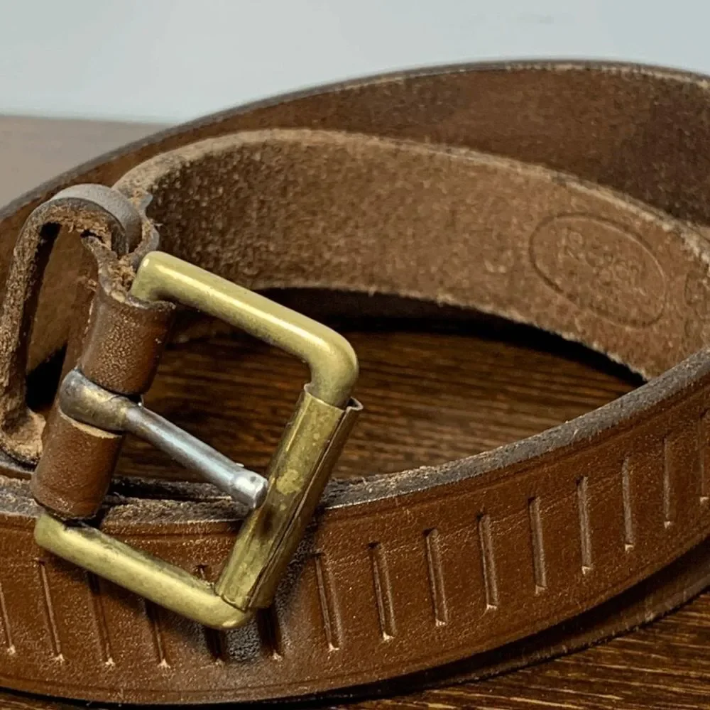 Regent Men's Genuine English Saddle Brown Leather Buckle Gold Hardware 38-42''